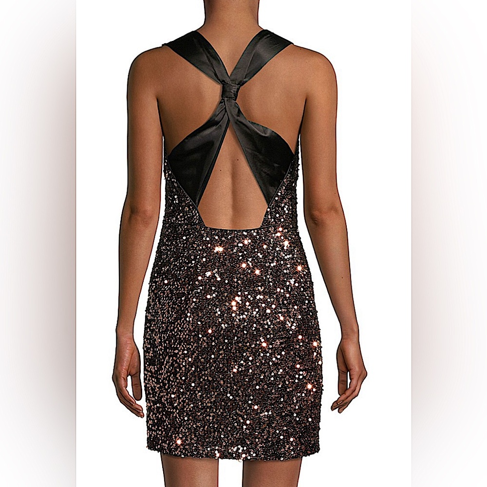 Milly Women's Black Vivi Sequined Sleeveless Mini Dress Size 0